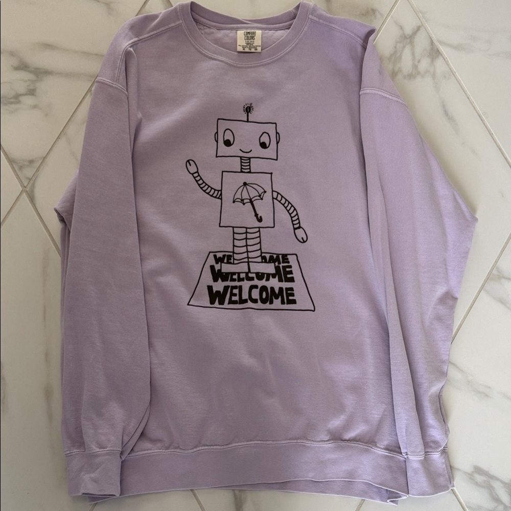 Armchair Expert Welcome Welcome Welcome Robot Sweatshirt - XL